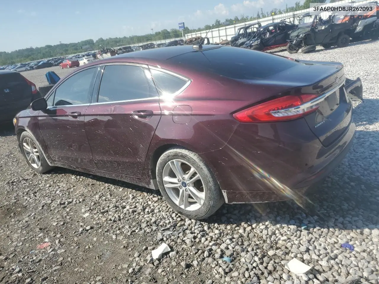 2018 Ford Fusion Se VIN: 3FA6P0HD8JR262093 Lot: 56147865