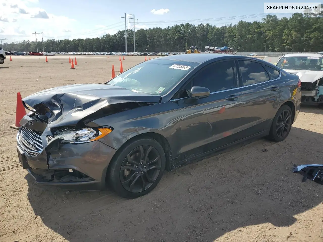 2018 Ford Fusion Se VIN: 3FA6P0HD5JR244778 Lot: 61695465