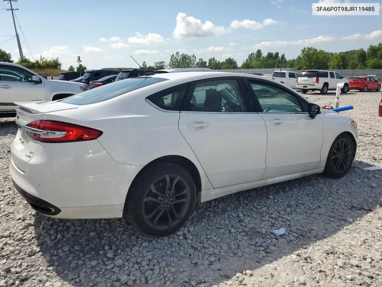 2018 Ford Fusion Se VIN: 3FA6P0T98JR119485 Lot: 62851075