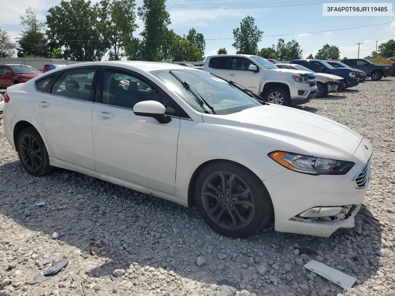 2018 Ford Fusion Se VIN: 3FA6P0T98JR119485 Lot: 62851075