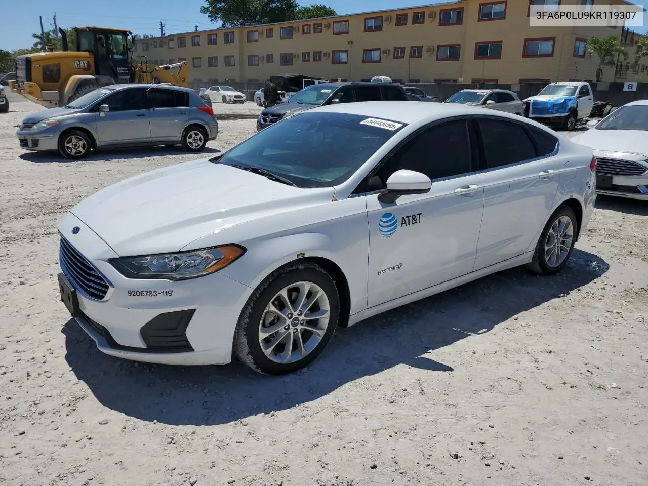 2019 Ford Fusion Se VIN: 3FA6P0LU9KR119307 Lot: 54043095