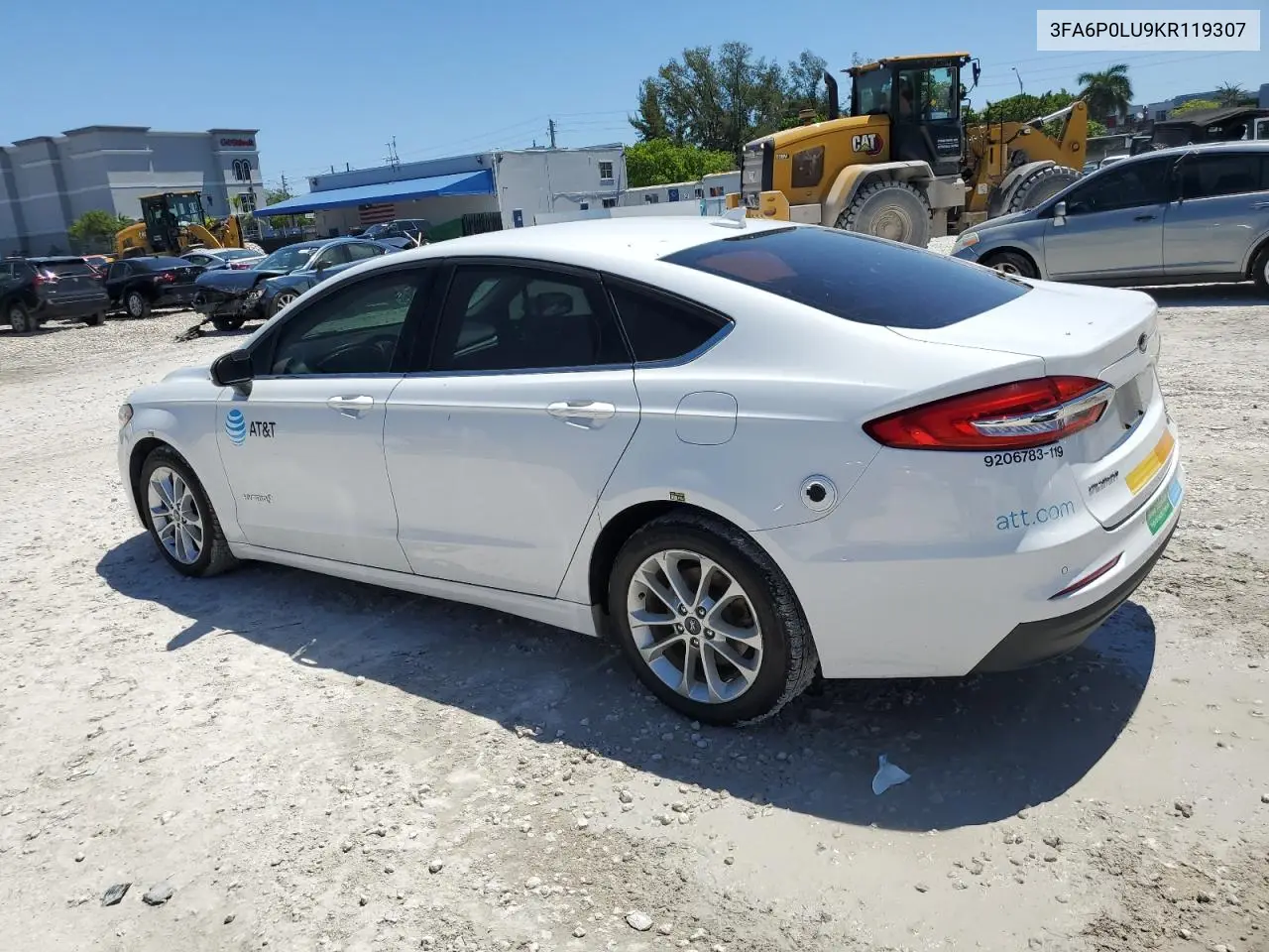 2019 Ford Fusion Se VIN: 3FA6P0LU9KR119307 Lot: 54043095