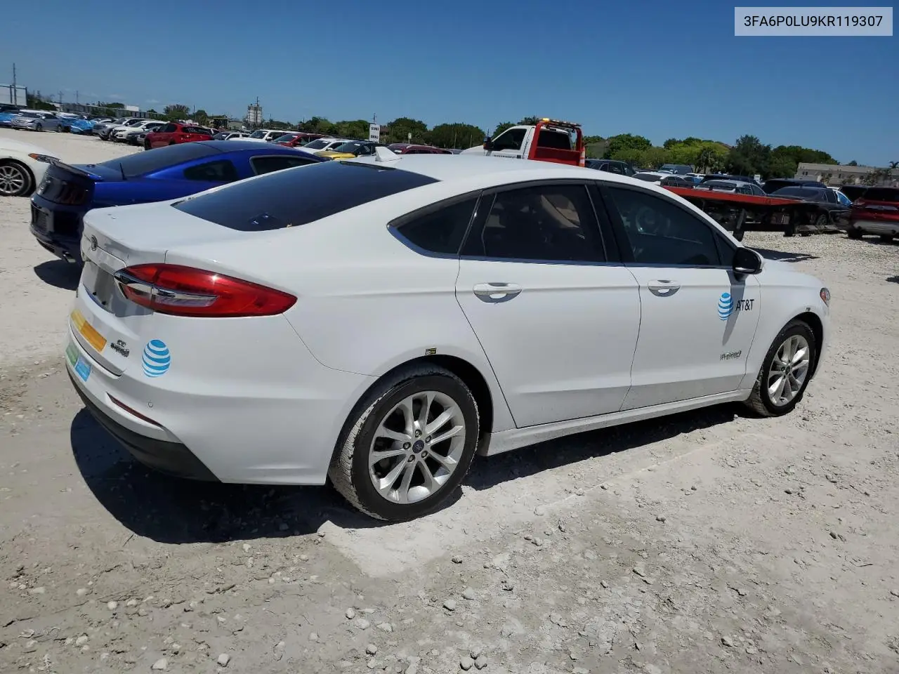 2019 Ford Fusion Se VIN: 3FA6P0LU9KR119307 Lot: 54043095