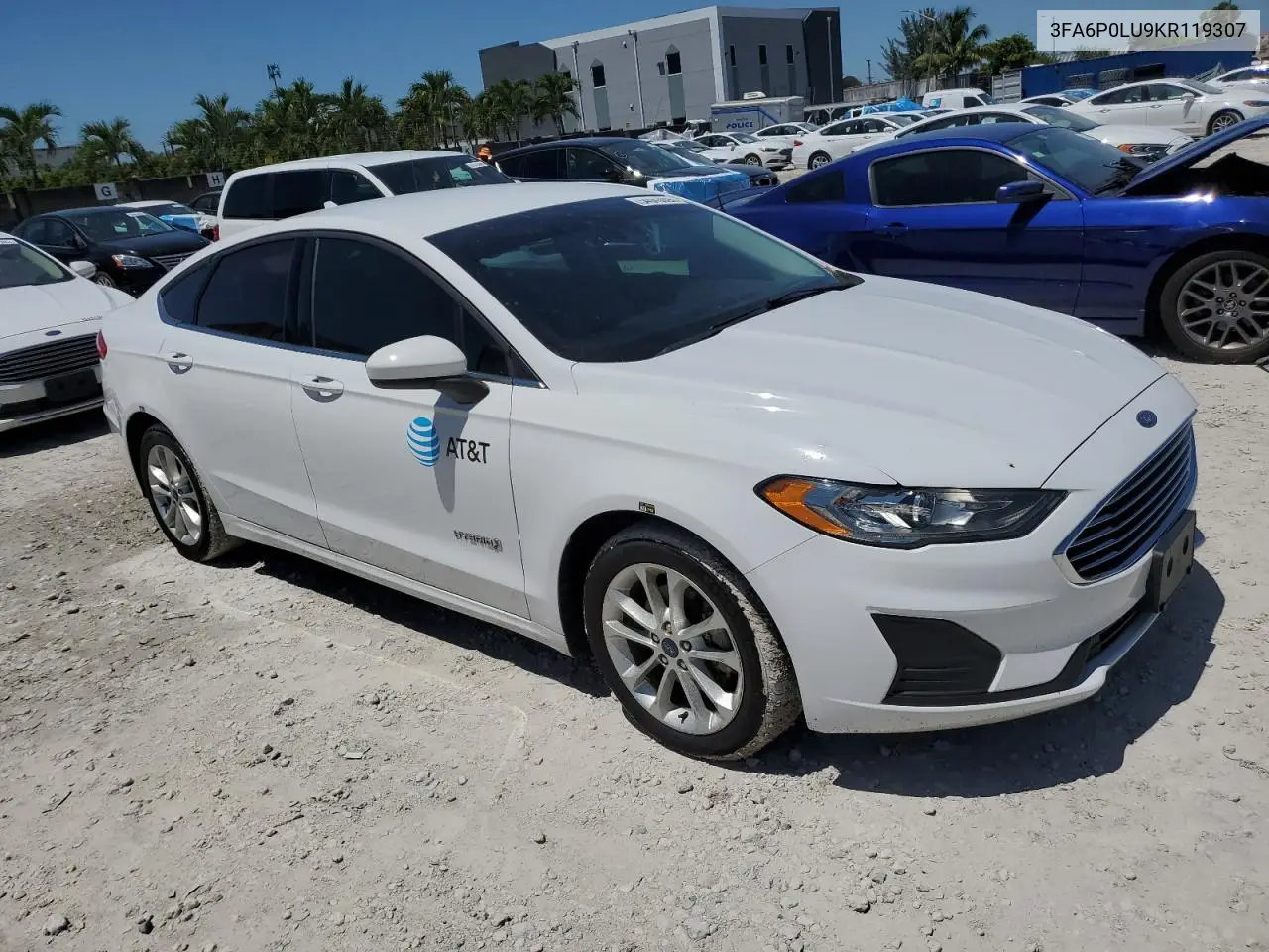 2019 Ford Fusion Se VIN: 3FA6P0LU9KR119307 Lot: 54043095