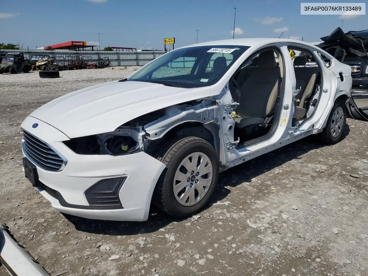 2019 Ford Fusion S VIN: 3FA6P0G76KR133489 Lot: 55673215