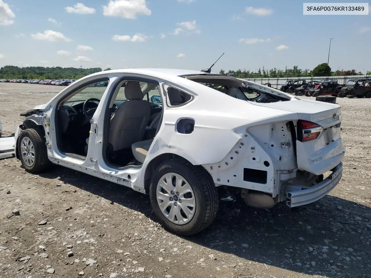 2019 Ford Fusion S VIN: 3FA6P0G76KR133489 Lot: 55673215