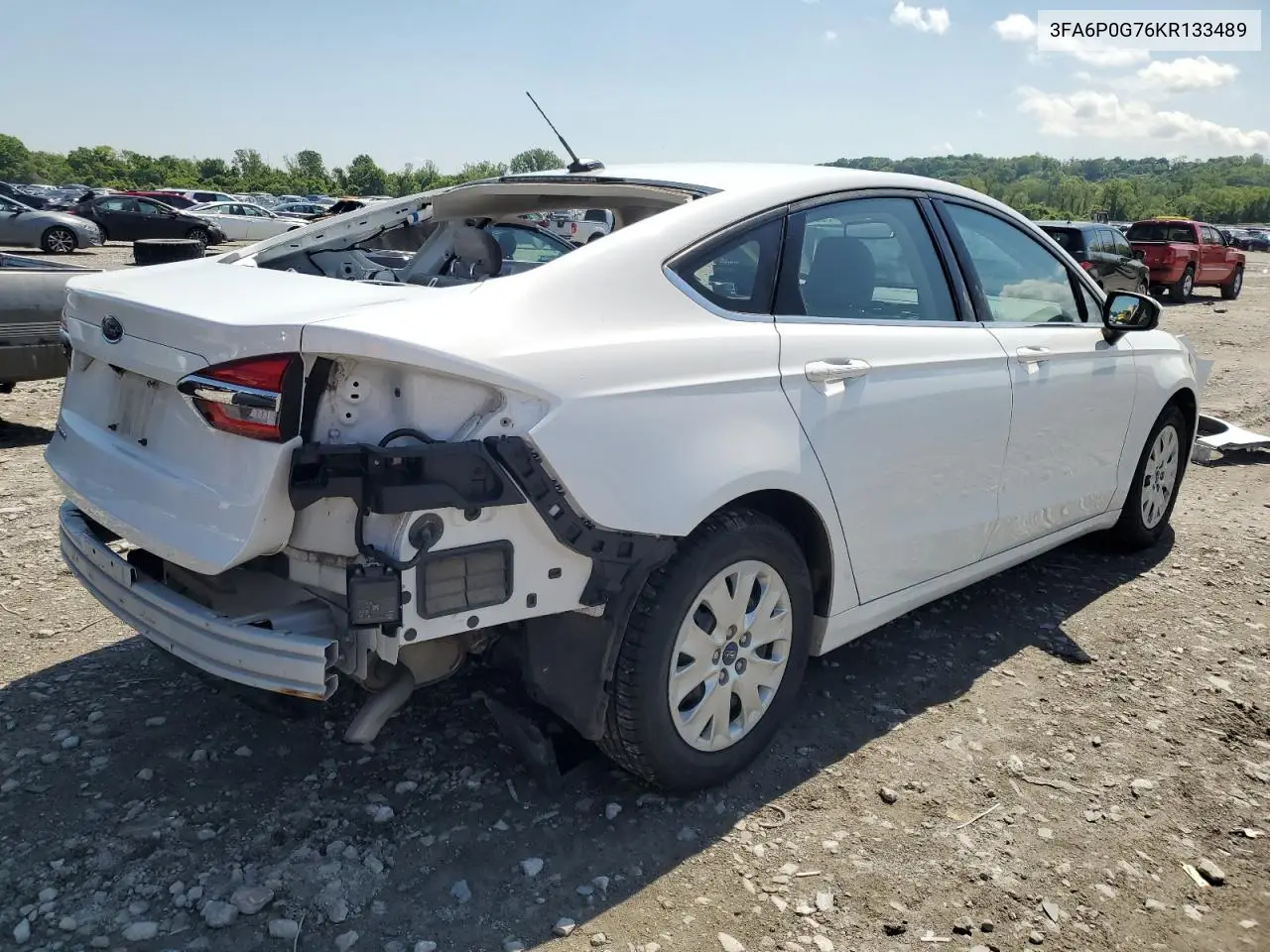 2019 Ford Fusion S VIN: 3FA6P0G76KR133489 Lot: 55673215