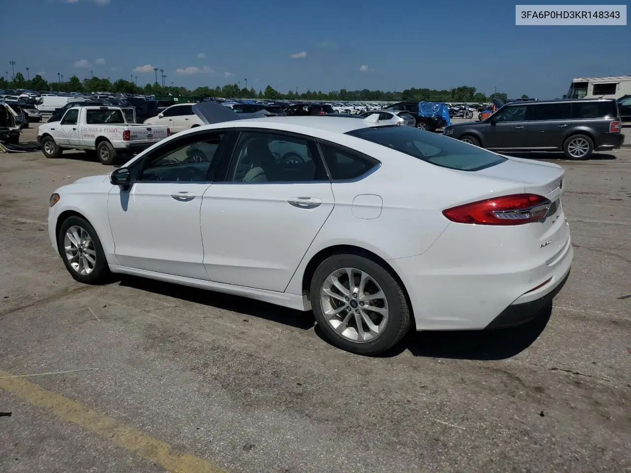 2019 Ford Fusion Se VIN: 3FA6P0HD3KR148343 Lot: 56349195