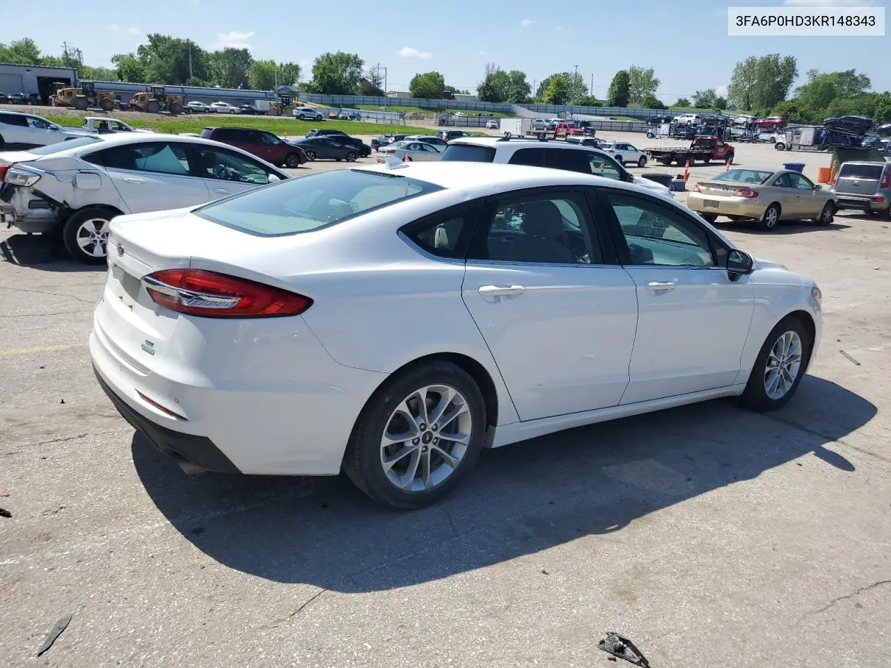 2019 Ford Fusion Se VIN: 3FA6P0HD3KR148343 Lot: 56349195