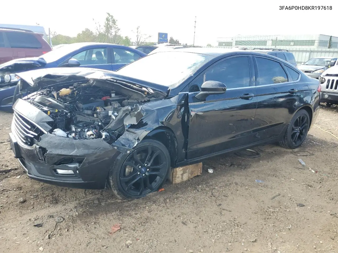2019 Ford Fusion Se VIN: 3FA6P0HD8KR197618 Lot: 56589685
