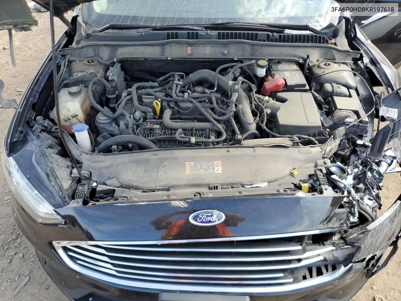 2019 Ford Fusion Se VIN: 3FA6P0HD8KR197618 Lot: 56589685