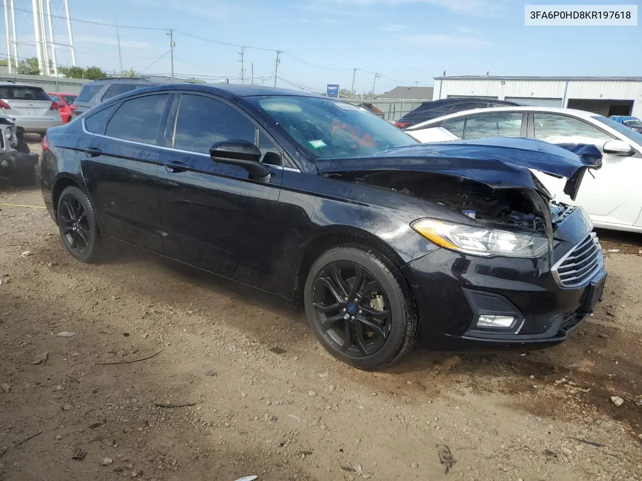 2019 Ford Fusion Se VIN: 3FA6P0HD8KR197618 Lot: 56589685