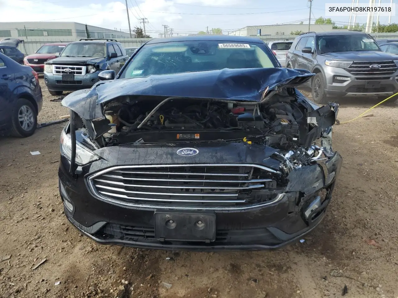 2019 Ford Fusion Se VIN: 3FA6P0HD8KR197618 Lot: 56589685