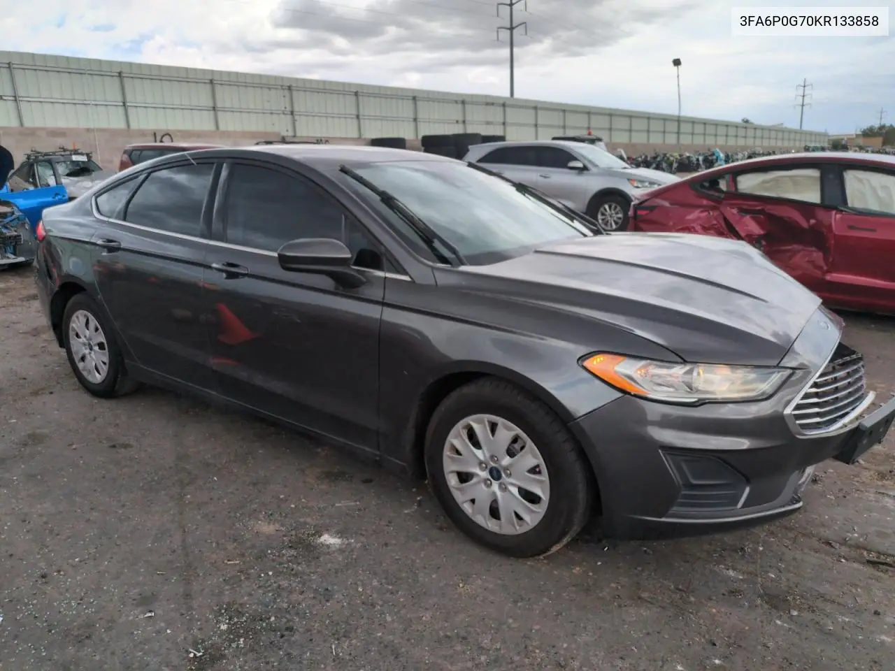 2019 Ford Fusion S VIN: 3FA6P0G70KR133858 Lot: 65974765