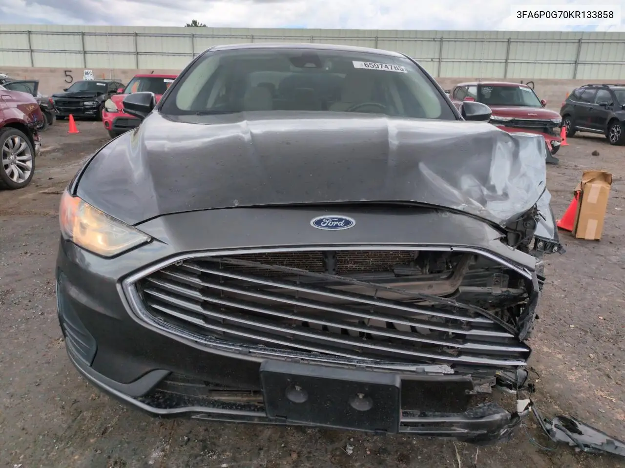 2019 Ford Fusion S VIN: 3FA6P0G70KR133858 Lot: 65974765