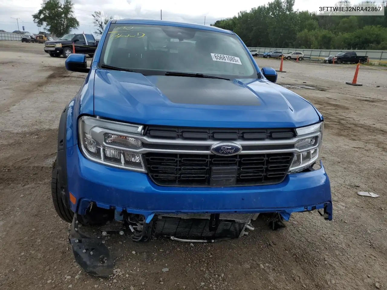 2022 Ford Maverick Xl VIN: 3FTTW8E32NRA42867 Lot: 65681085