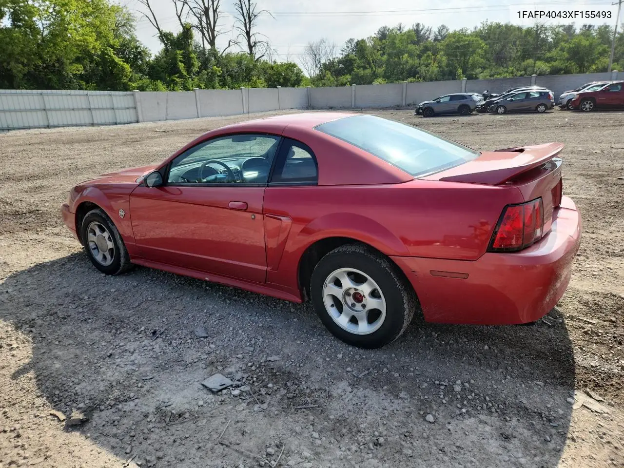1999 Ford Mustang VIN: 1FAFP4043XF155493 Lot: 62666095