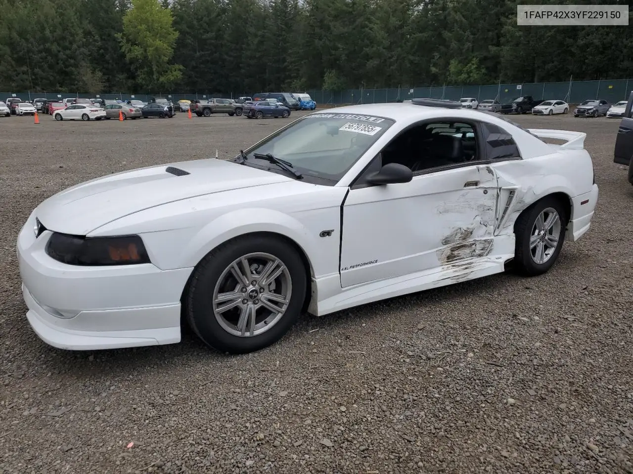 2000 Ford Mustang Gt VIN: 1FAFP42X3YF229150 Lot: 56797855