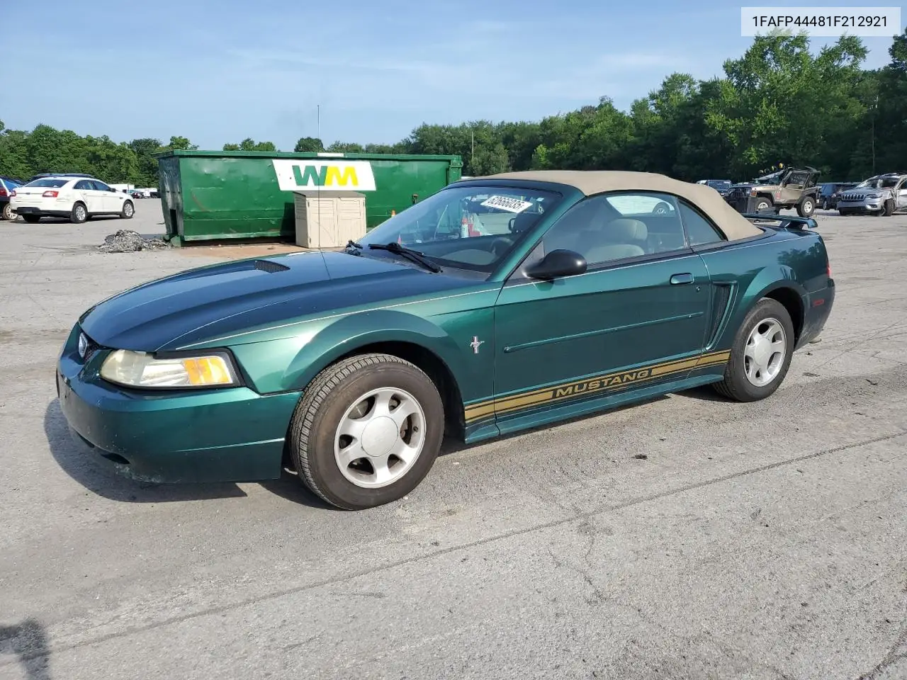 2001 Ford Mustang VIN: 1FAFP44481F212921 Lot: 62666035