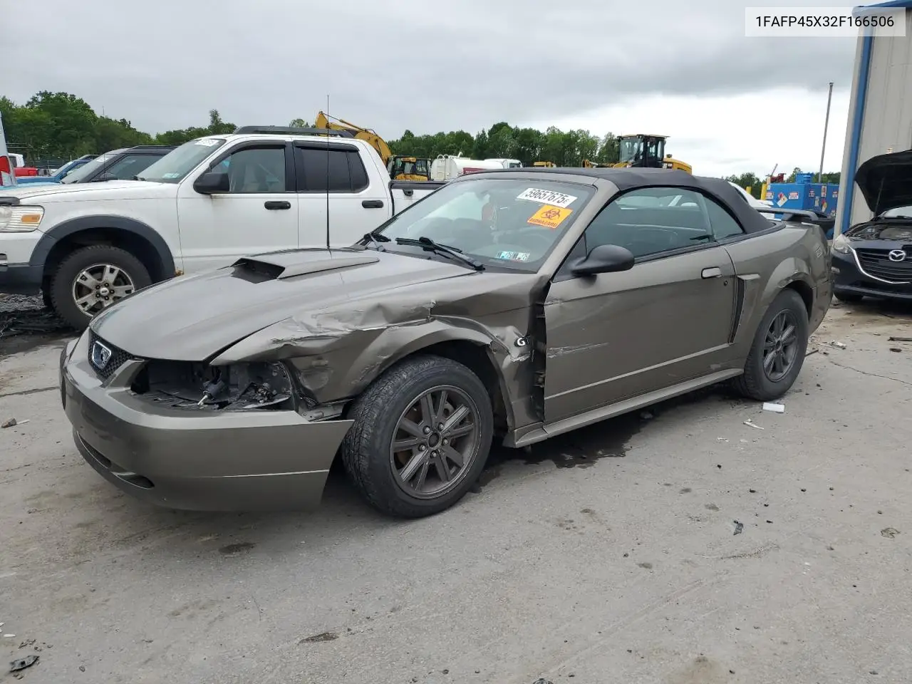 2002 Ford Mustang Gt VIN: 1FAFP45X32F166506 Lot: 59657675