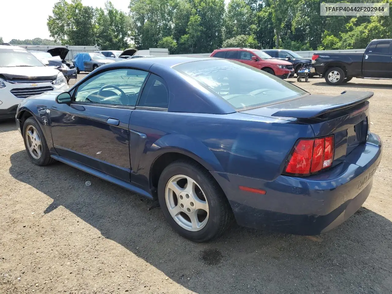 2002 Ford Mustang VIN: 1FAFP40442F202944 Lot: 62178415