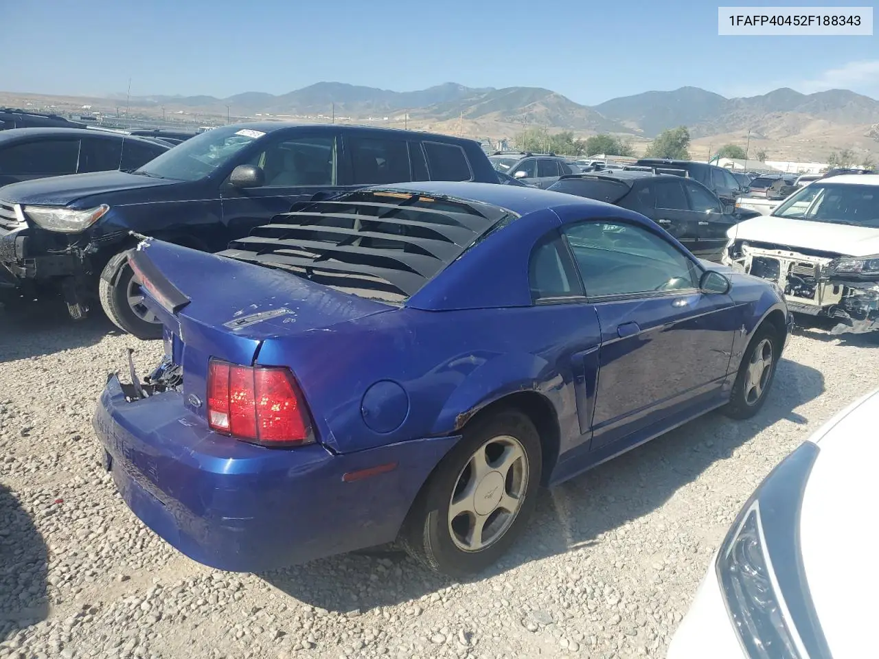 2002 Ford Mustang VIN: 1FAFP40452F188343 Lot: 62386715