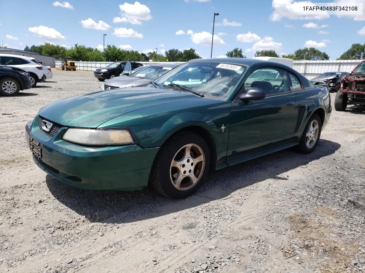 2003 Ford Mustang VIN: 1FAFP40483F342108 Lot: 56752855