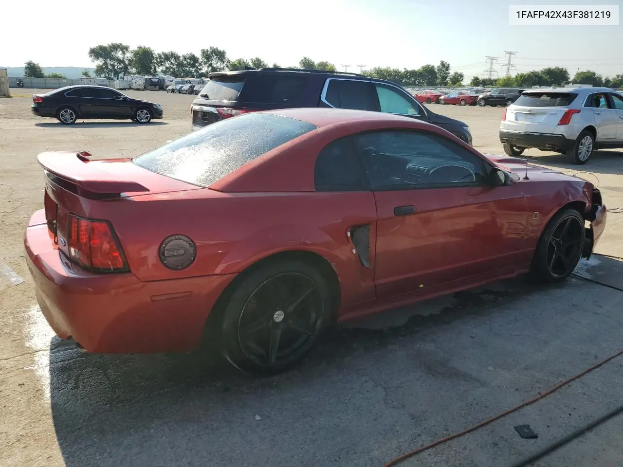 2003 Ford Mustang Gt VIN: 1FAFP42X43F381219 Lot: 62371735
