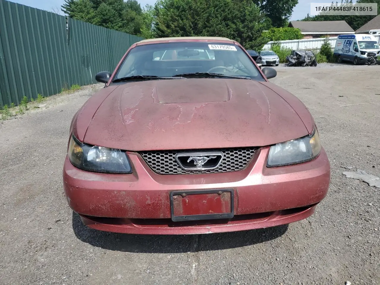 2003 Ford Mustang VIN: 1FAFP44483F418615 Lot: 63179585