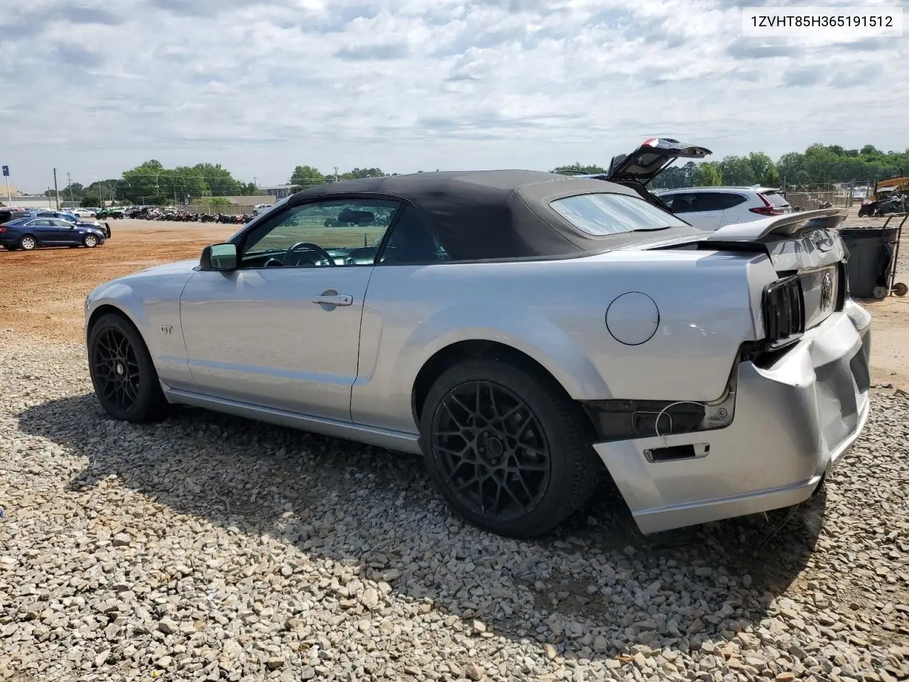 2006 Ford Mustang Gt VIN: 1ZVHT85H365191512 Lot: 56995045