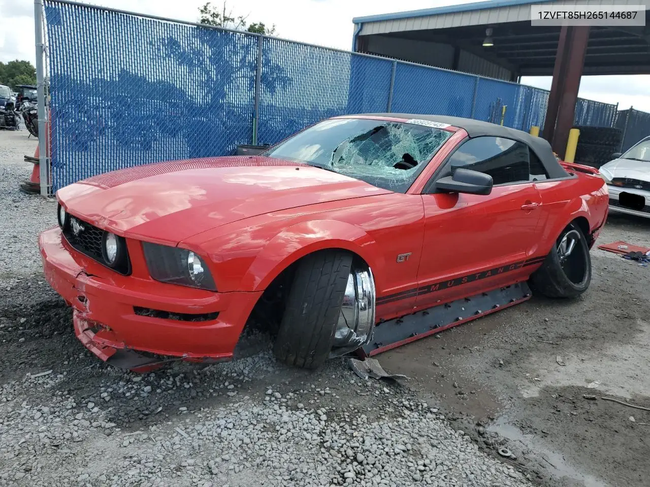 2006 Ford Mustang Gt VIN: 1ZVFT85H265144687 Lot: 58909745