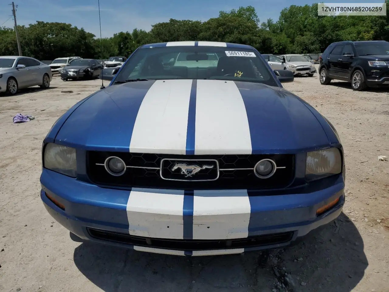 2008 Ford Mustang VIN: 1ZVHT80N685206259 Lot: 56911185