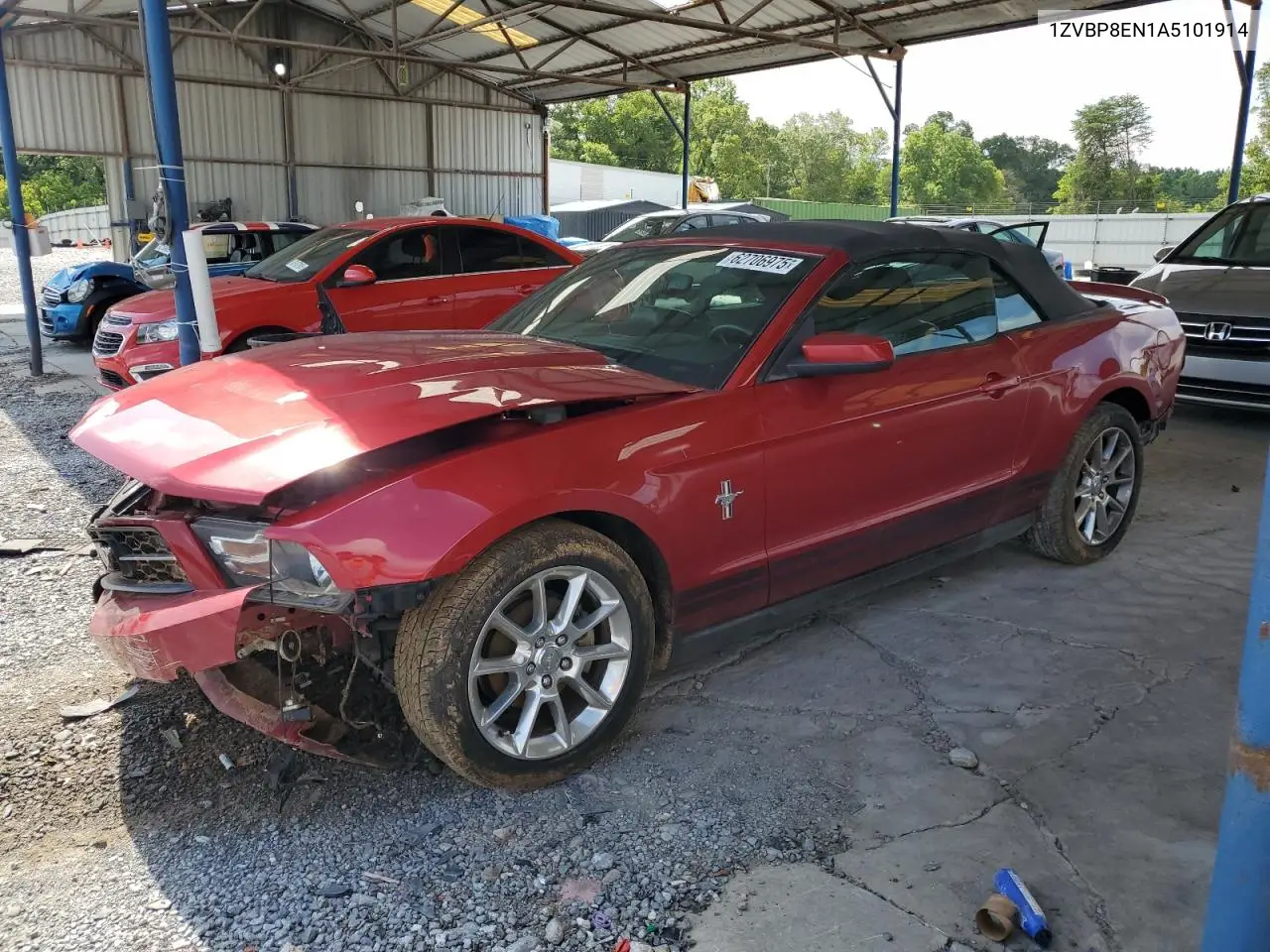 2010 Ford Mustang VIN: 1ZVBP8EN1A5101914 Lot: 62706975