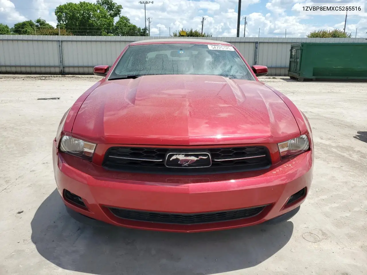 2012 Ford Mustang VIN: 1ZVBP8EMXC5255516 Lot: 54725125