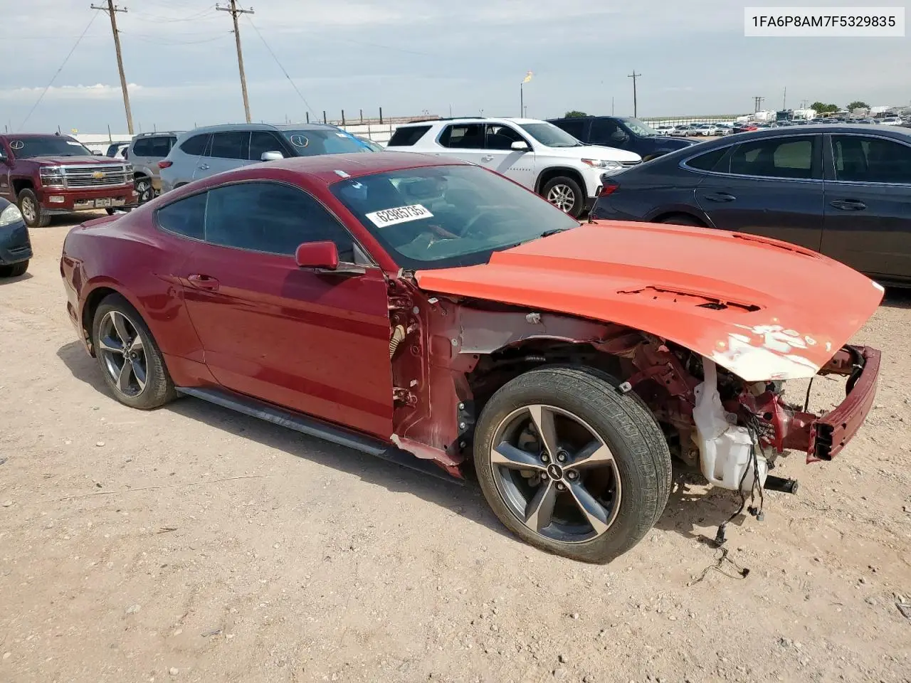 2015 Ford Mustang VIN: 1FA6P8AM7F5329835 Lot: 62985735