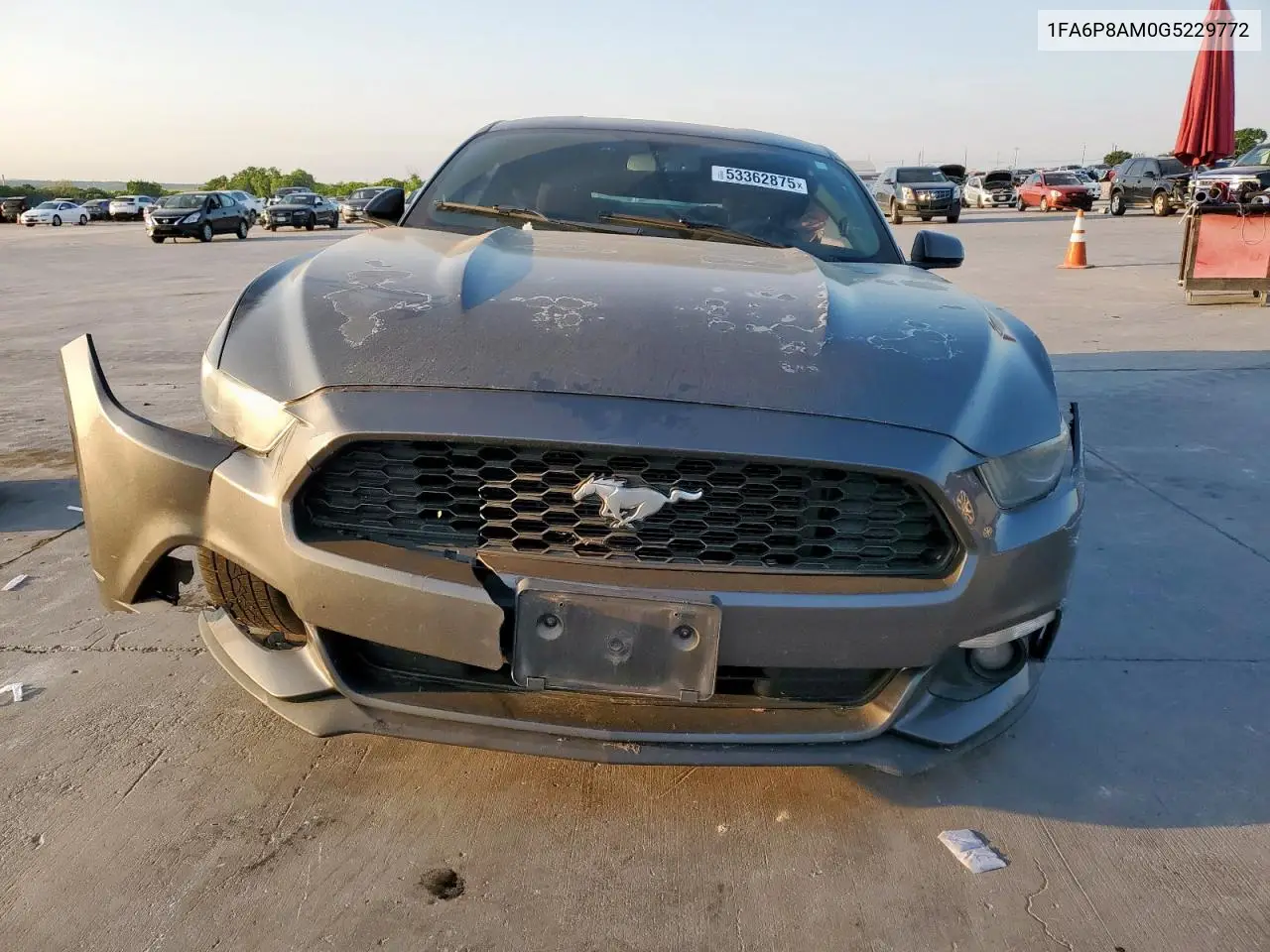 2016 Ford Mustang VIN: 1FA6P8AM0G5229772 Lot: 53362875
