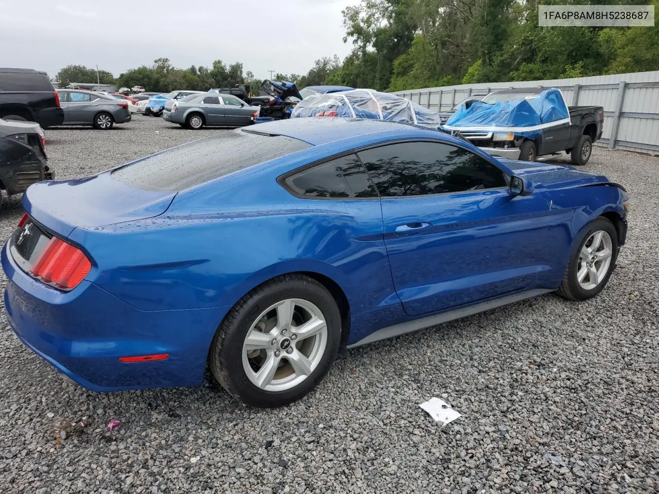 2017 Ford Mustang VIN: 1FA6P8AM8H5238687 Lot: 62846305
