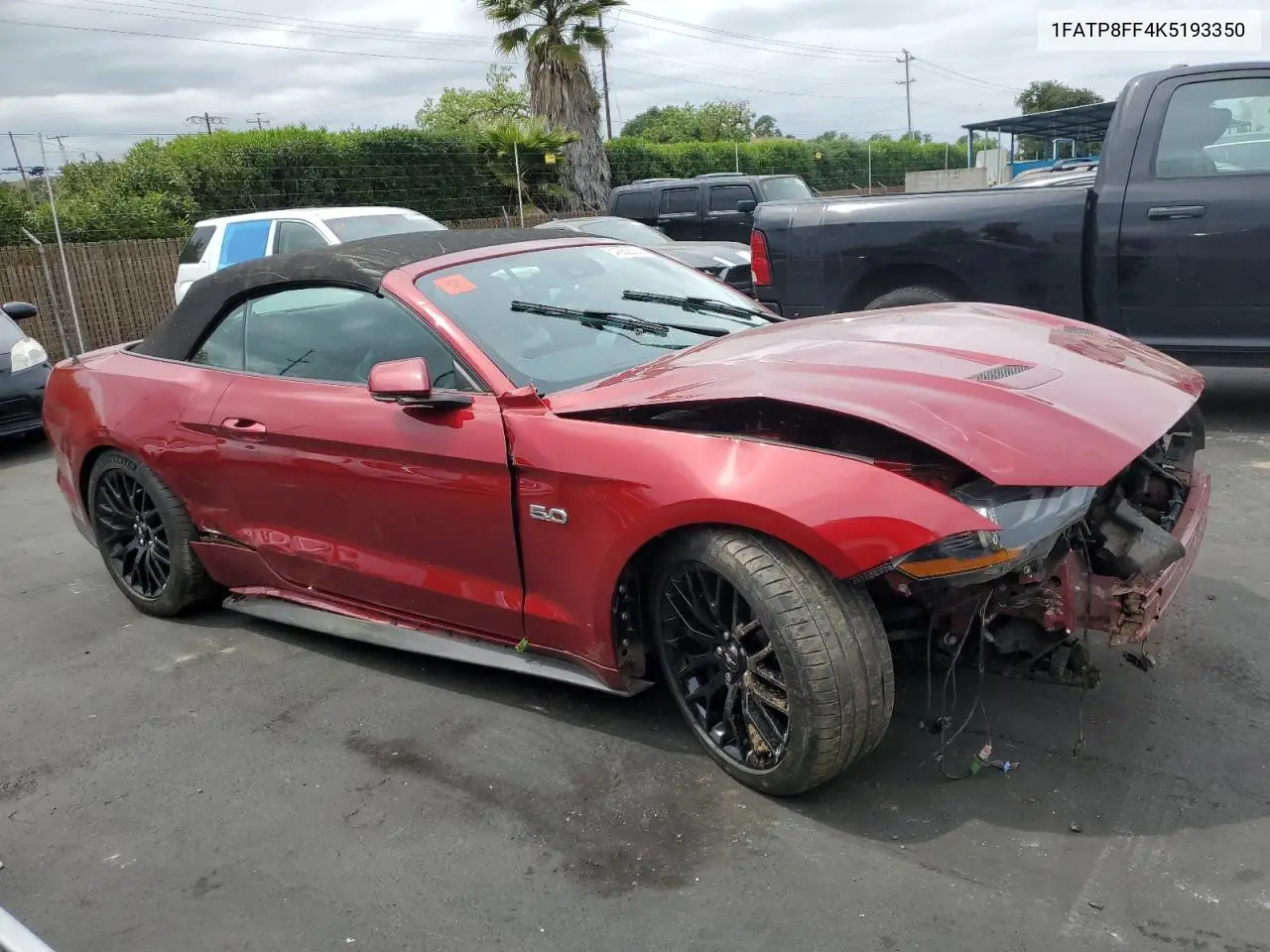 2019 Ford Mustang Gt VIN: 1FATP8FF4K5193350 Lot: 54362005