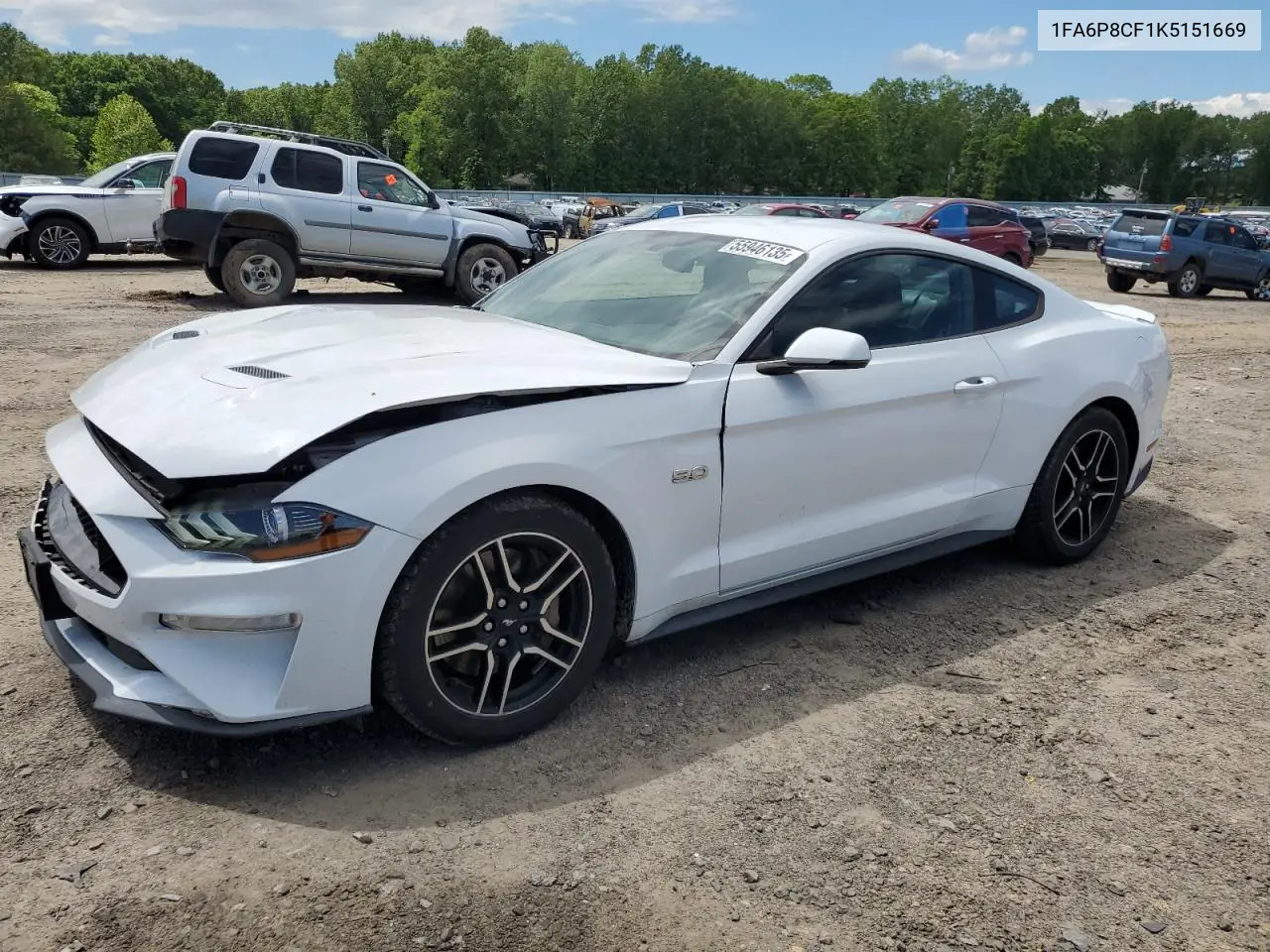 2019 Ford Mustang Gt VIN: 1FA6P8CF1K5151669 Lot: 55946135