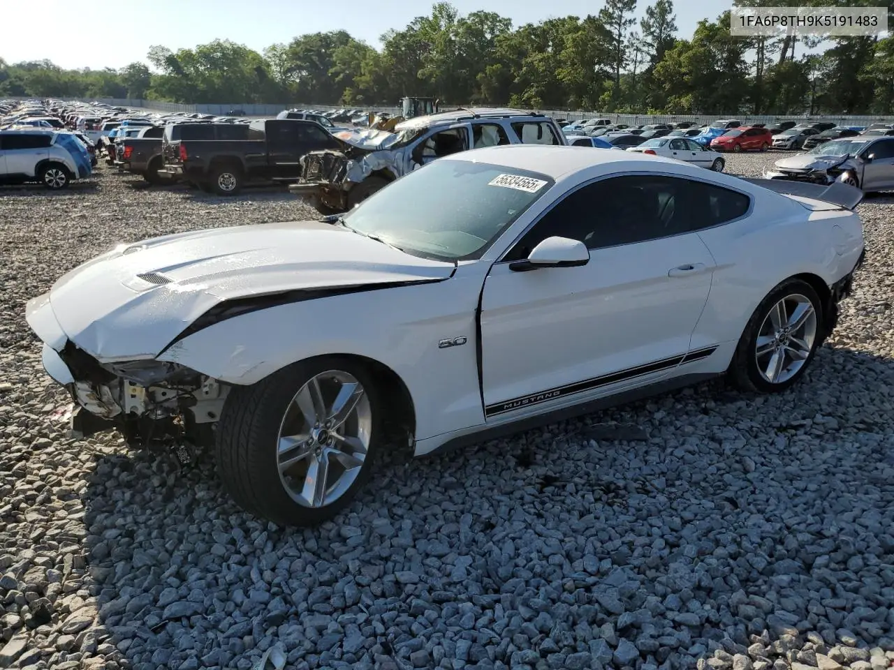 2019 Ford Mustang VIN: 1FA6P8TH9K5191483 Lot: 56334565