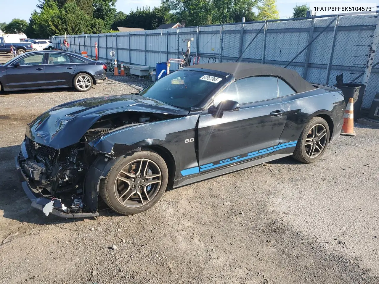 2019 Ford Mustang Gt VIN: 1FATP8FF8K5104573 Lot: 61563305