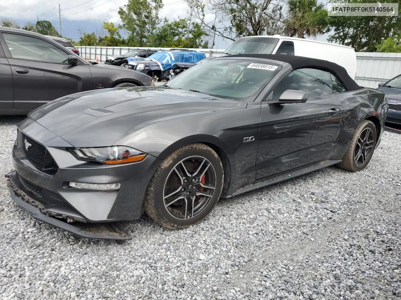2019 Ford Mustang Gt VIN: 1FATP8FF0K5140564 Lot: 64838615