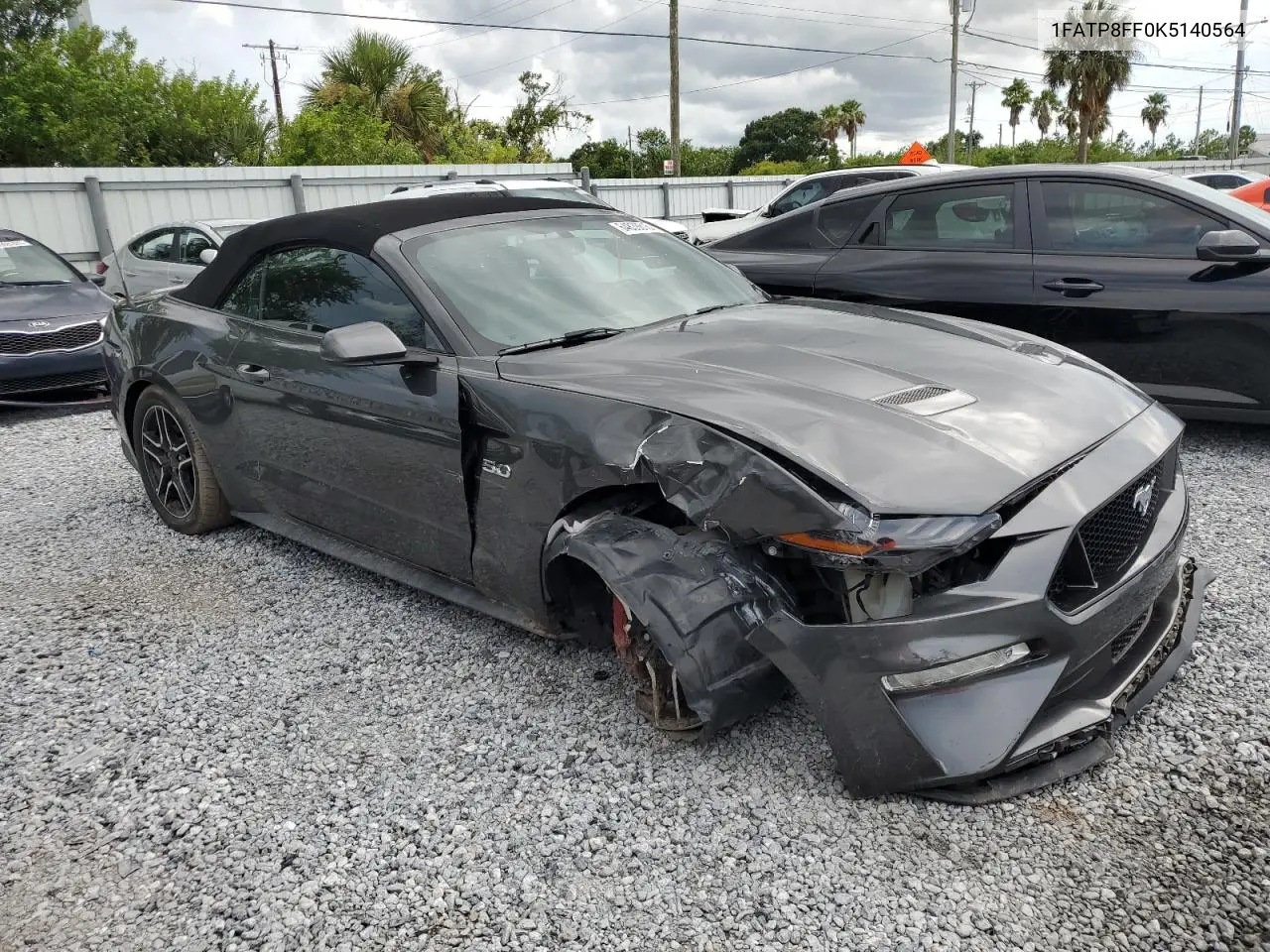 2019 Ford Mustang Gt VIN: 1FATP8FF0K5140564 Lot: 64838615