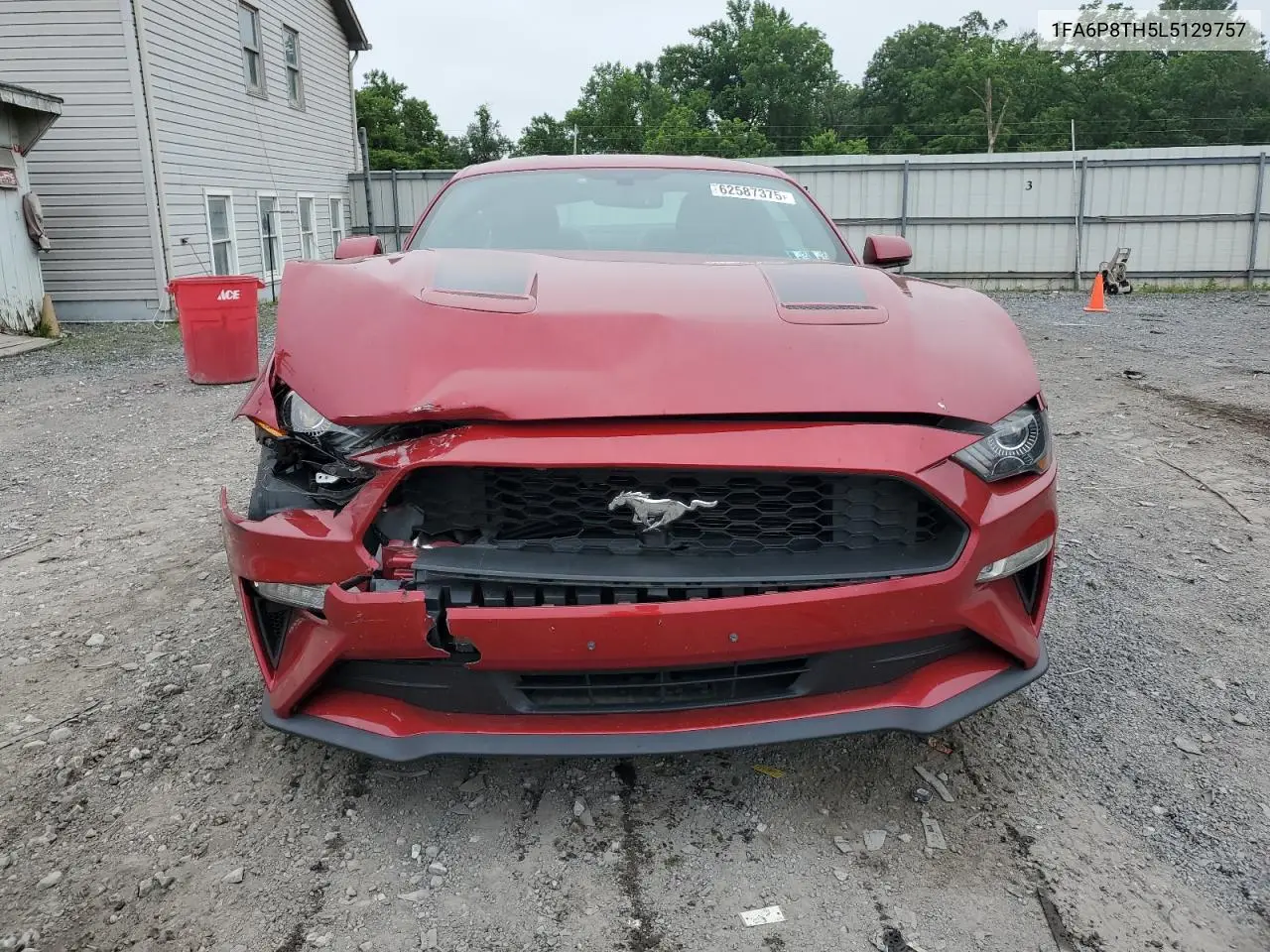 2020 Ford Mustang VIN: 1FA6P8TH5L5129757 Lot: 62587375