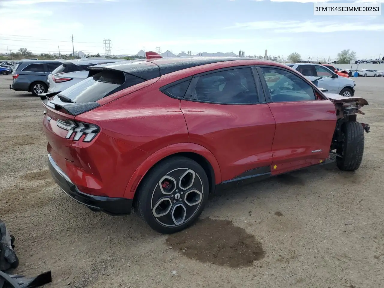 2021 Ford Mustang Mach-E Gt VIN: 3FMTK4SE3MME00253 Lot: 56948925