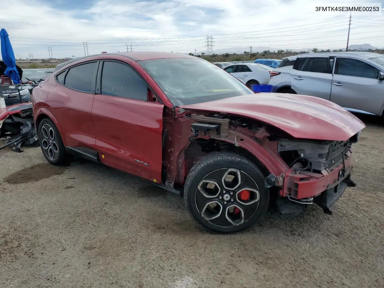2021 Ford Mustang Mach-E Gt VIN: 3FMTK4SE3MME00253 Lot: 56948925