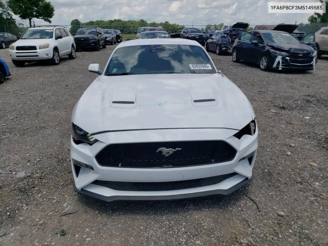 2021 Ford Mustang Gt VIN: 1FA6P8CF3M5149585 Lot: 62832665