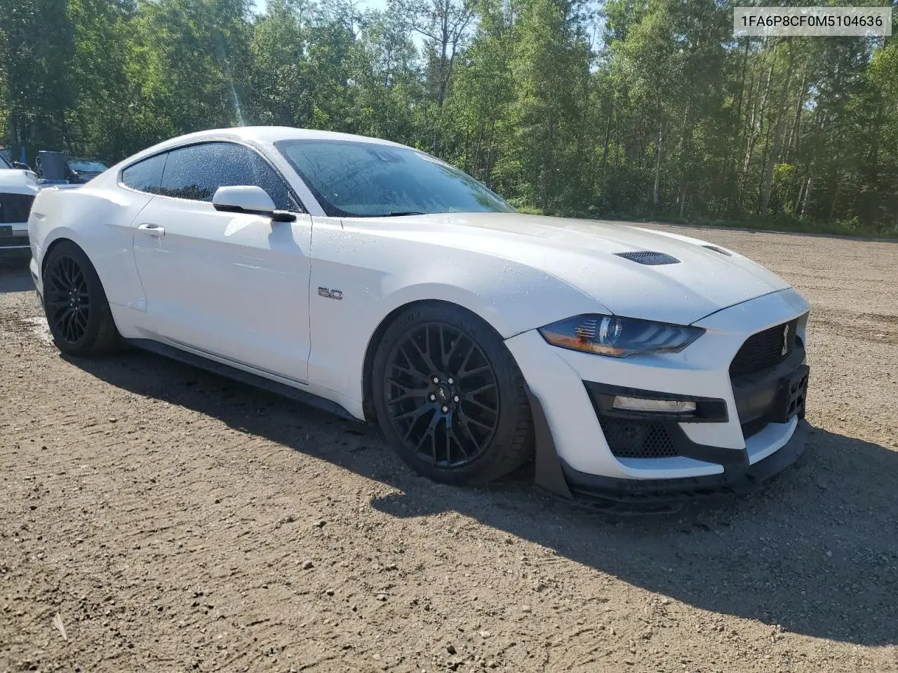 2021 Ford Mustang Gt VIN: 1FA6P8CF0M5104636 Lot: 62929895