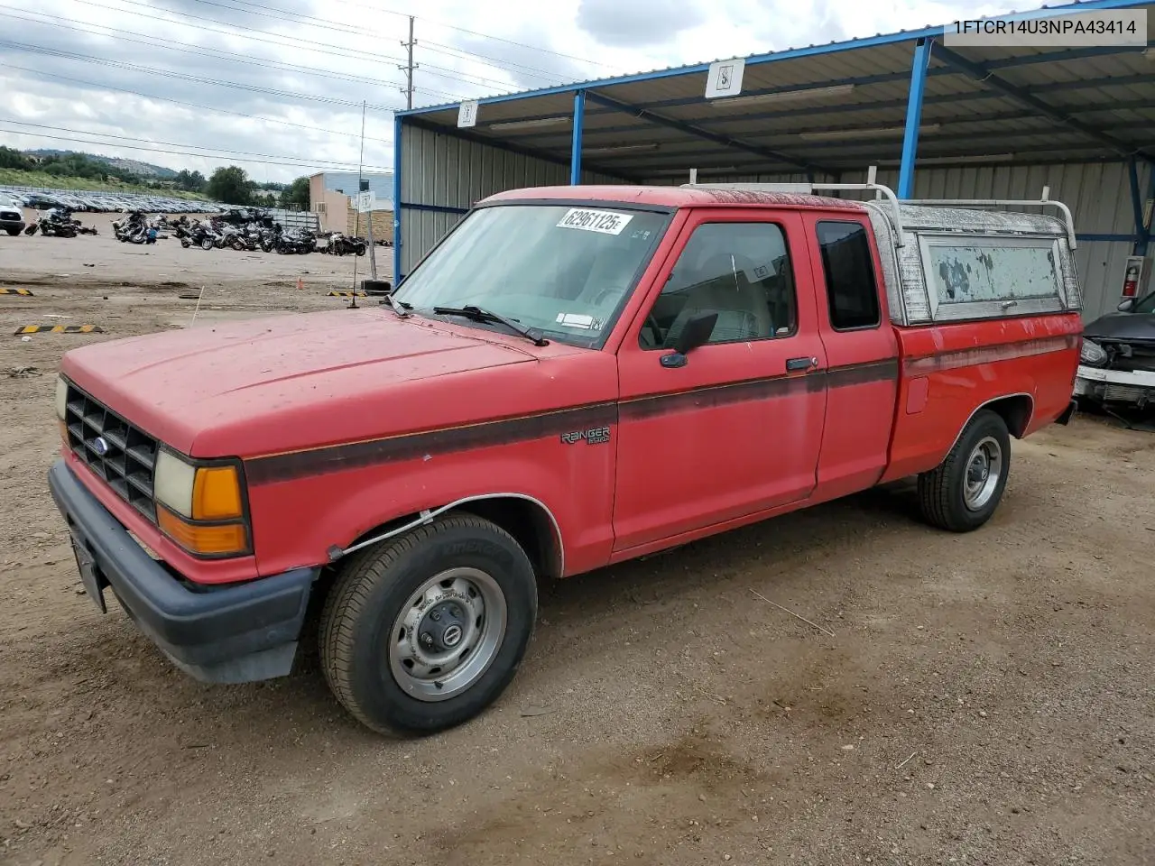 1992 Ford Ranger Super Cab VIN: 1FTCR14U3NPA43414 Lot: 62961125