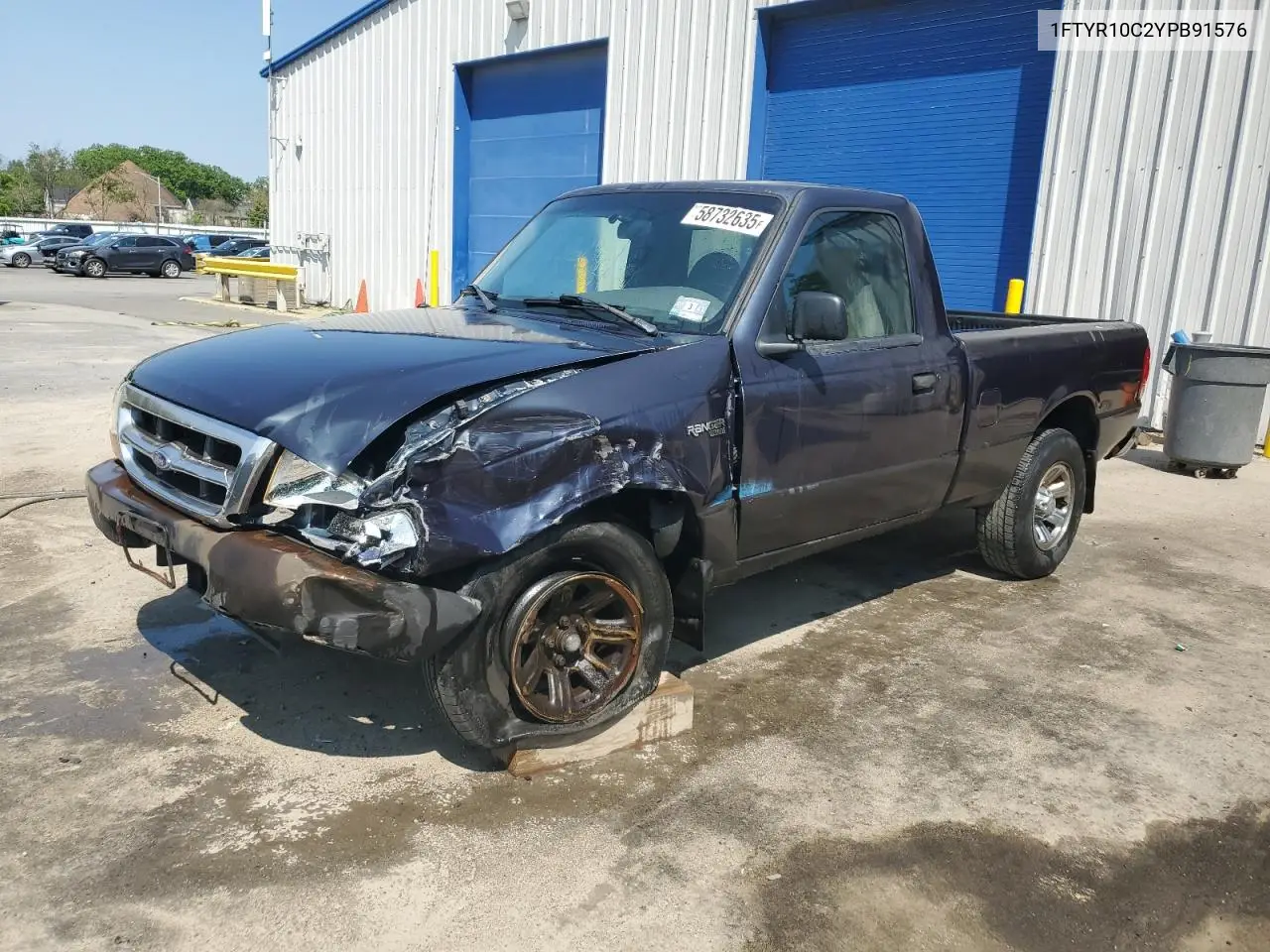 2000 Ford Ranger VIN: 1FTYR10C2YPB91576 Lot: 58732635